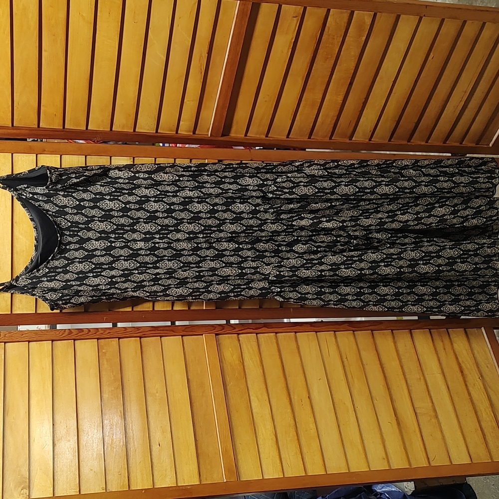 Ladies Heaet Soul Long Black/Beige Dress Size M